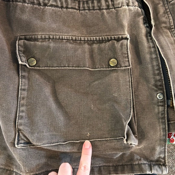 Men's 90s Vintage Carhartt Canvas Duster Chore Brown RARE Denim Jacket USA Union - Picture 6 of 14